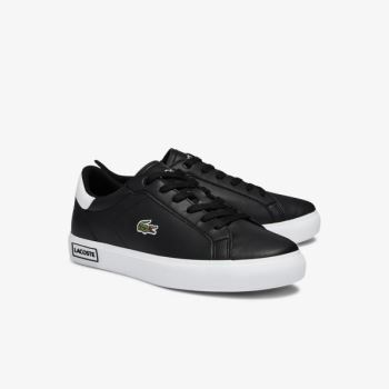 Lacoste Powercourt Synthetic Sneakers Dětské - Tenisky Černé / Bílé | CZ-EHiPGf